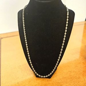 Twisty .925 Silver Chain 22"